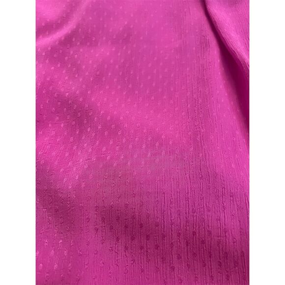 DKNY Women's Fuchsia Puff Sleeve V-Neck Midi - Picture 7 of 16